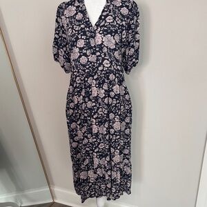 Knox Rose Navy Maxi Dress with Pale Pink Floral Print